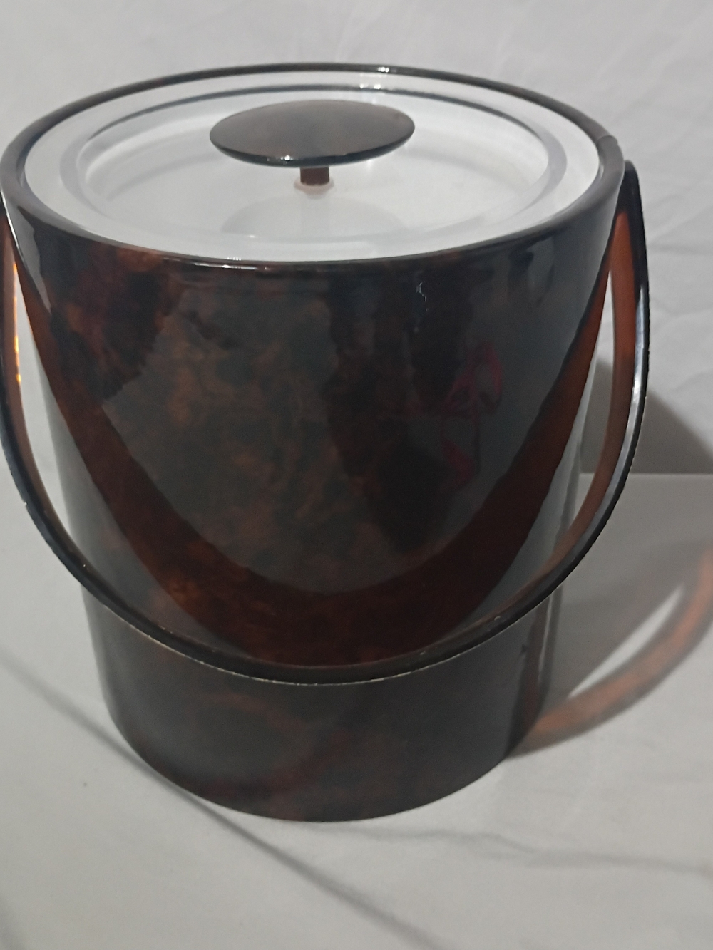Ice Bucket with Tortoiseshell Finish - Brown MCM